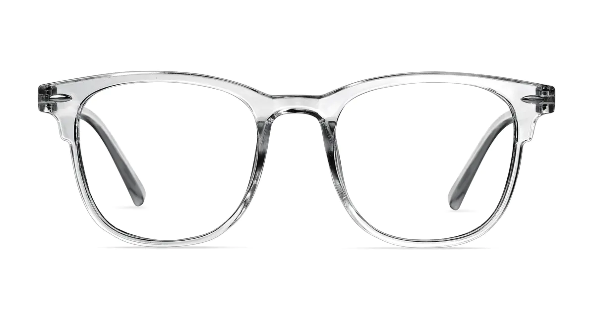 Square Transparent Gray Eyeglasses