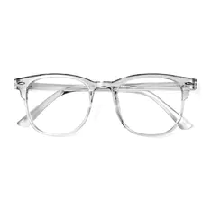 Square Transparent Gray Eyeglasses