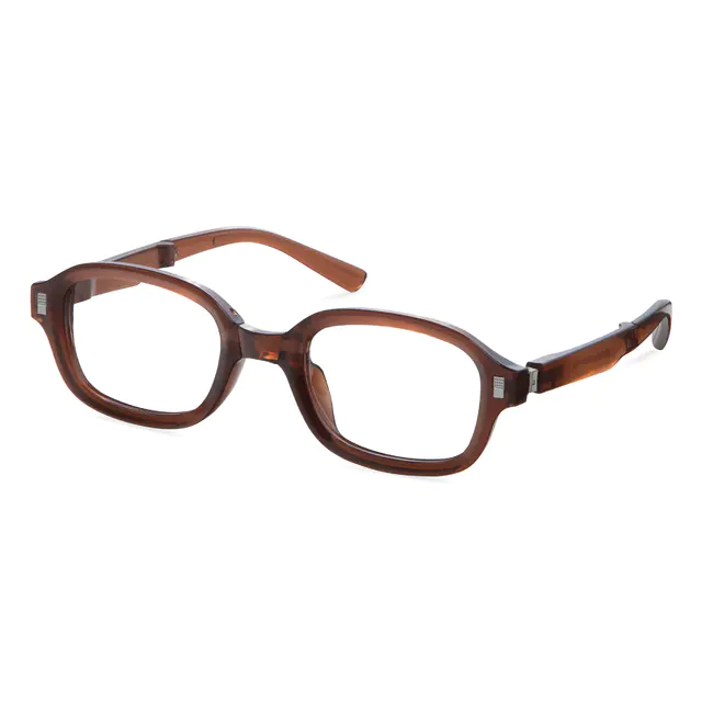 Rectangle Transparent Amber Eyeglasses