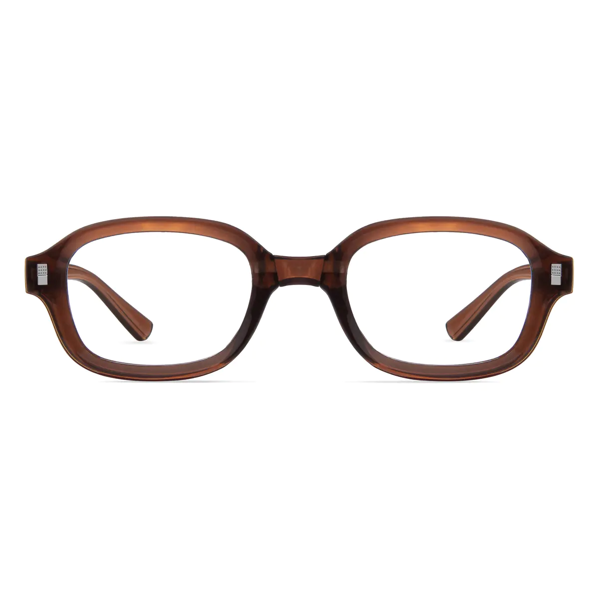 Rectangle Transparent Amber Eyeglasses