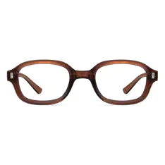 Rectangle Transparent Amber Eyeglasses