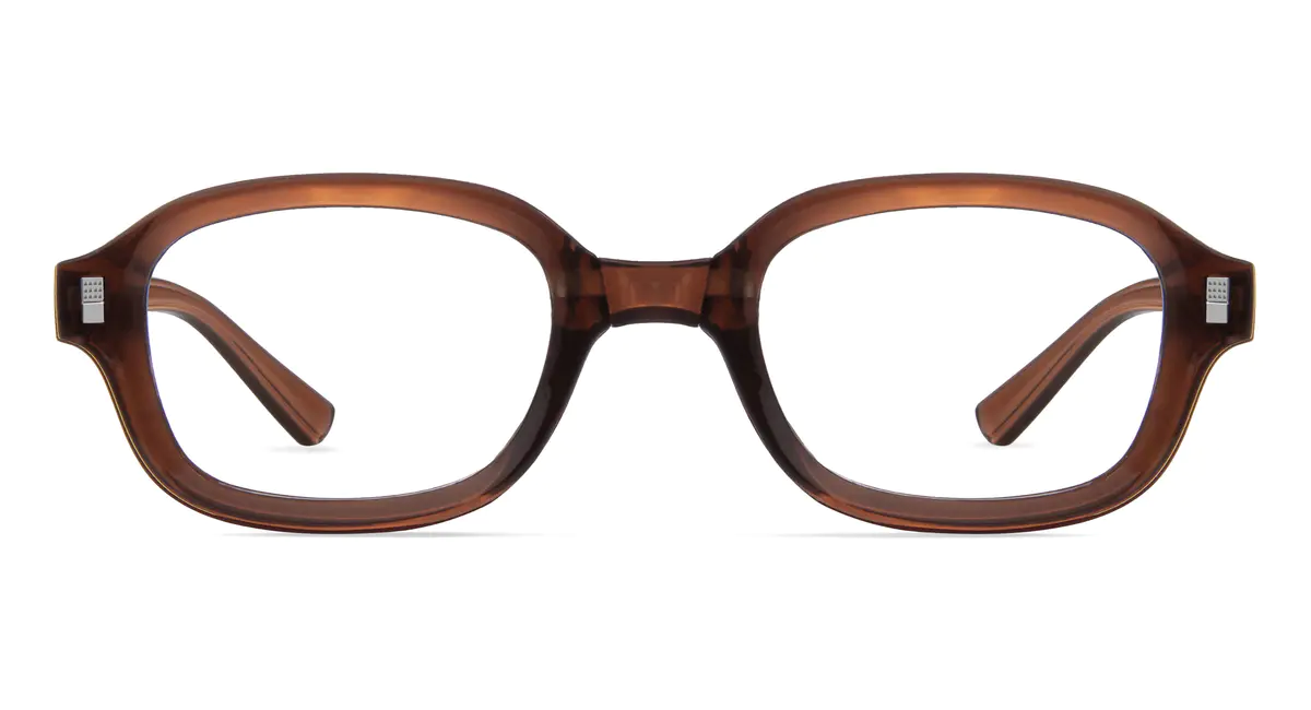 Rectangle Transparent Amber Eyeglasses