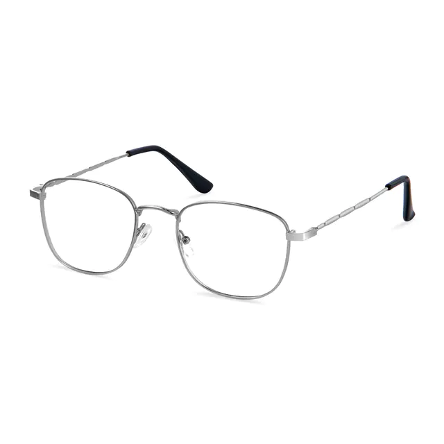 Square Silver Eyeglasses