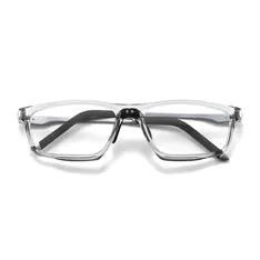 Rectangle Transparent Gray Sport Eyeglasses