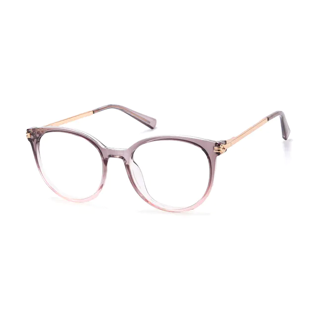 Round Gradient Pink Eyeglasses