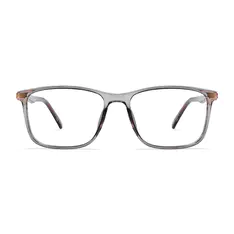 Rectangle Transparent Gray Eyeglasses