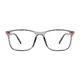 Rectangle Transparent Gray Eyeglasses