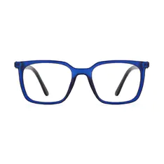 Square Transparent Blue Eyeglasses