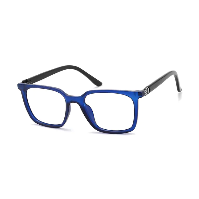Square Transparent Blue Eyeglasses