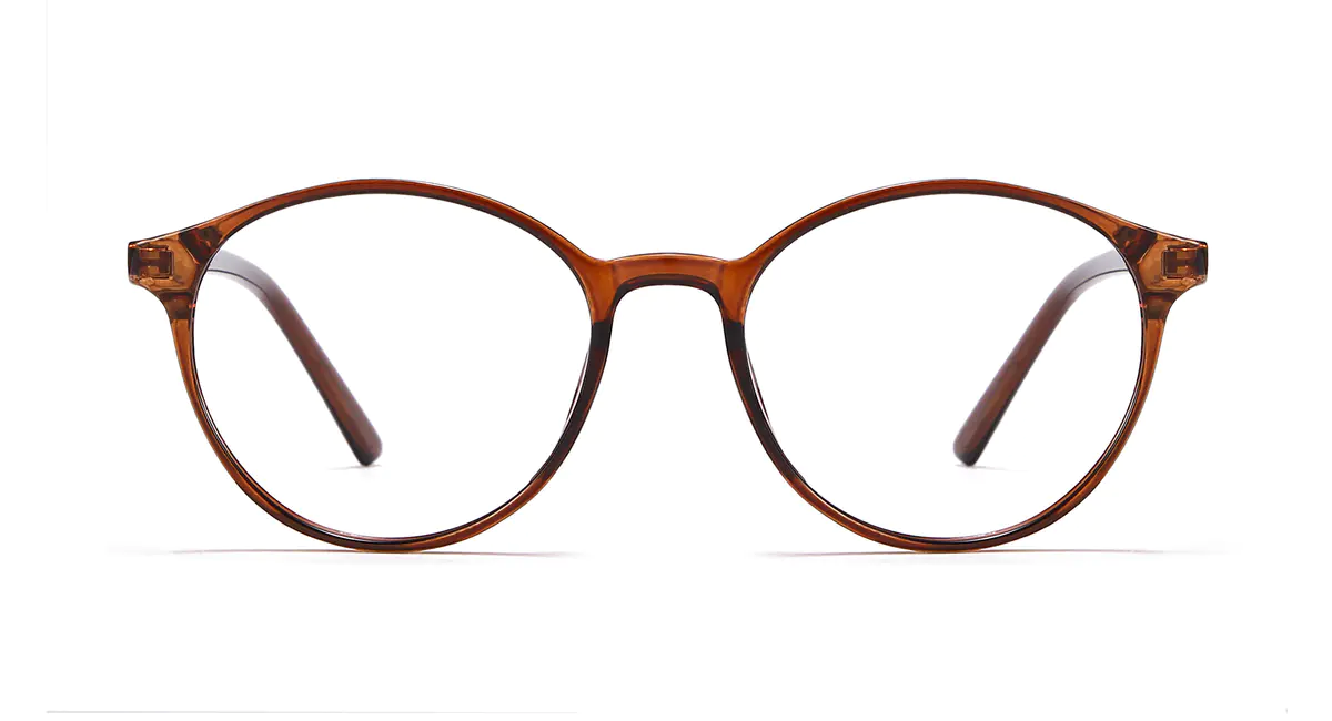 Round Transparent Brown Glasses