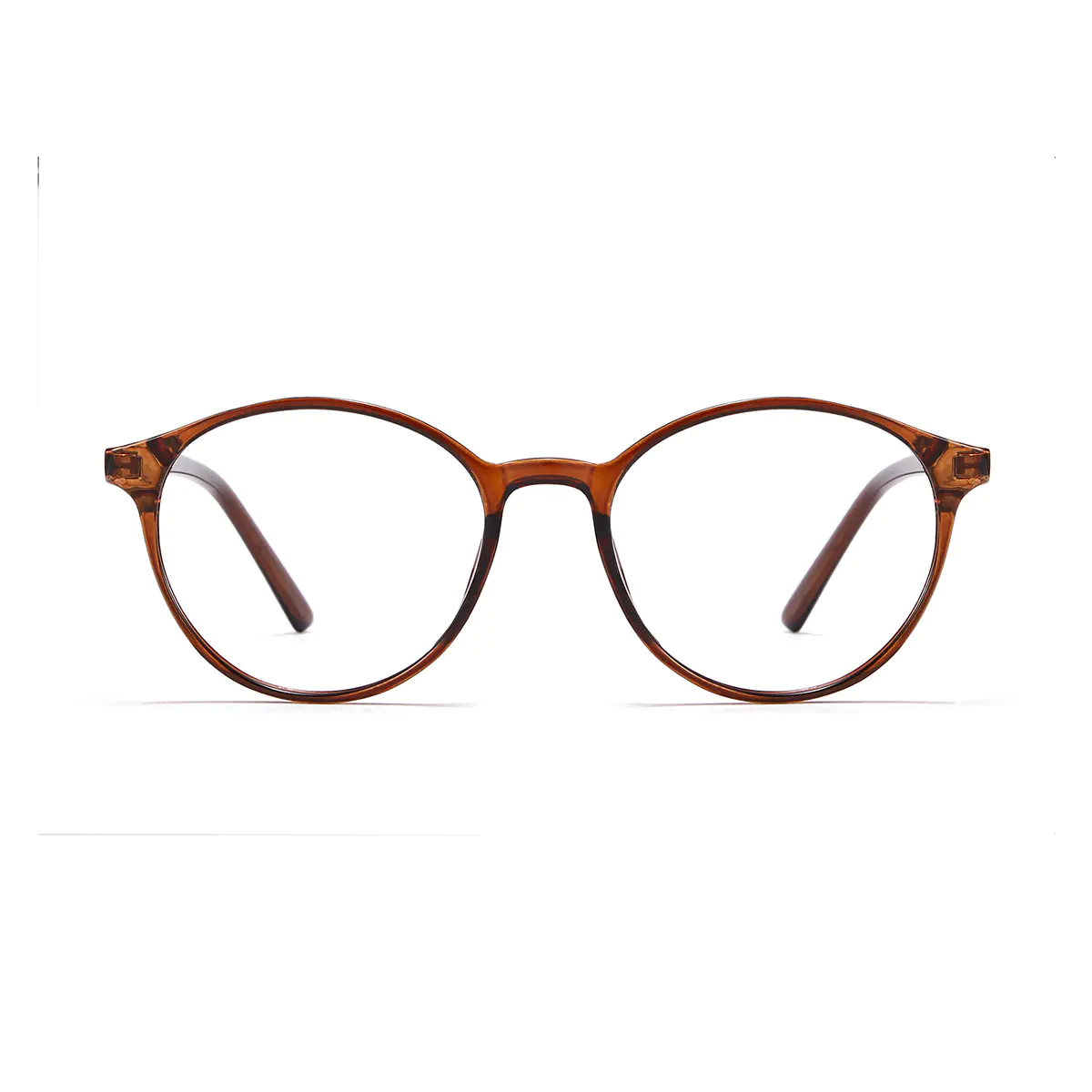Round Transparent Brown Glasses