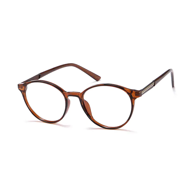 Round Transparent Brown Glasses
