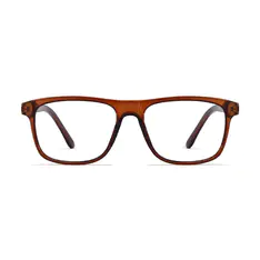 Rectangle Light Brown Eyeglasses
