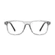 Rectangle Transparent Gray Eyeglasses