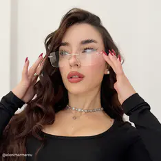 Rectangle Gold Eyeglasses