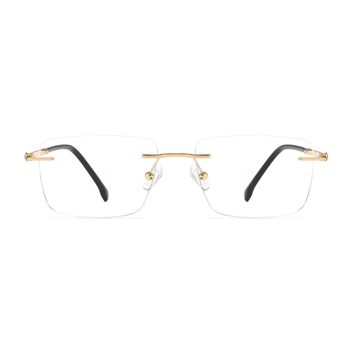 Rectangle Gold Eyeglasses