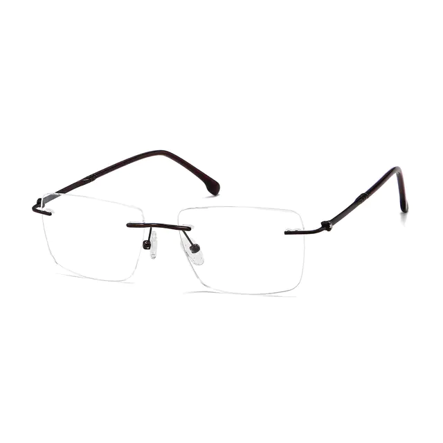 Rectangle Brown Eyeglasses