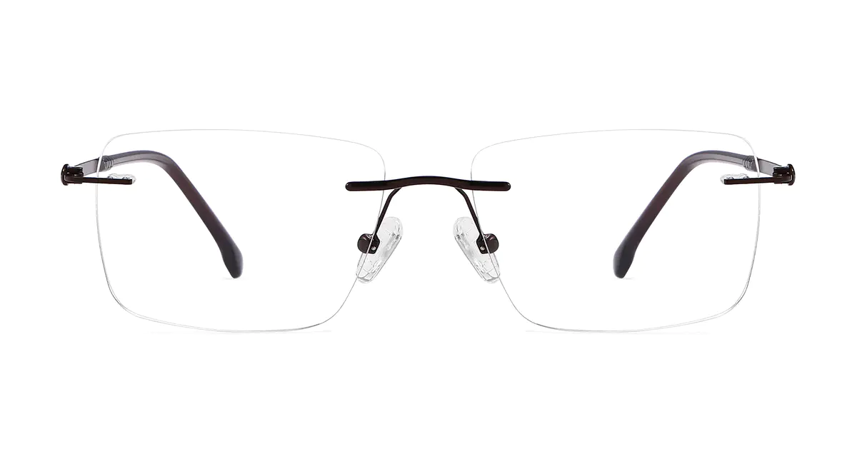 Rectangle Brown Eyeglasses