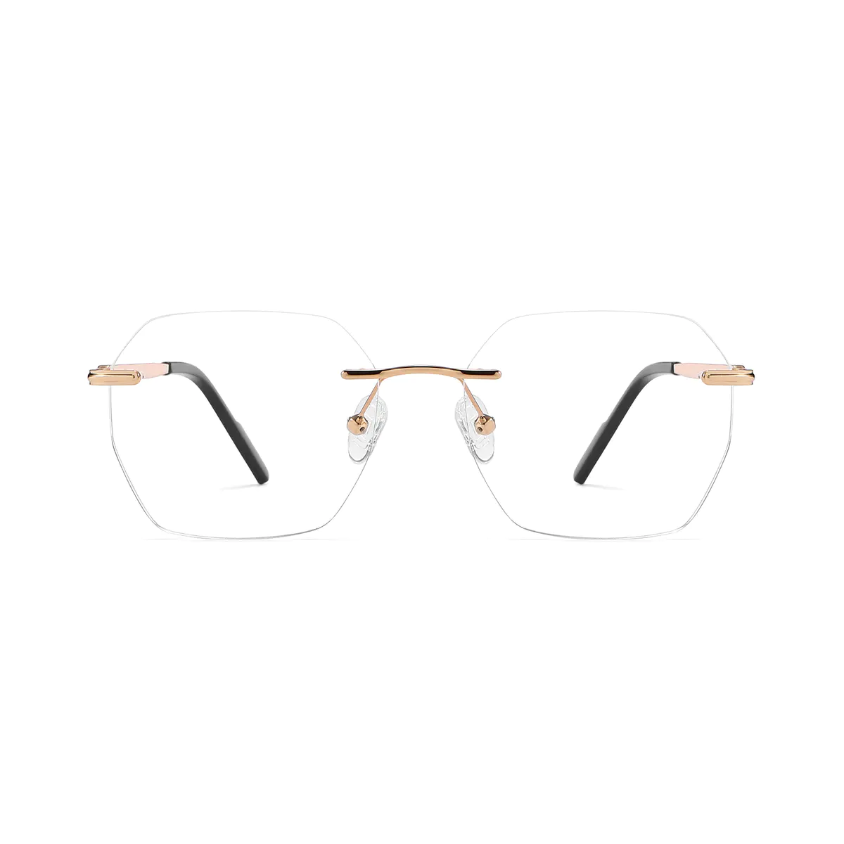 Geometric Gold Eyeglasses