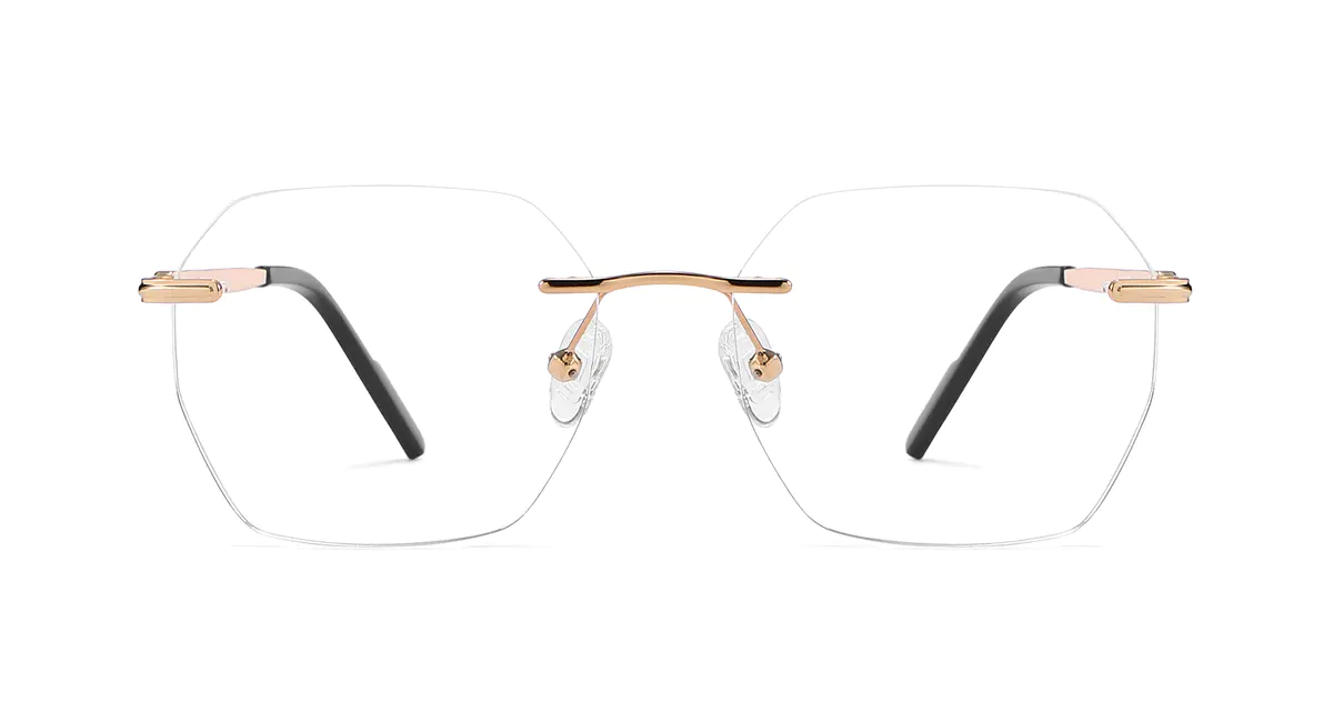 Geometric Gold Eyeglasses