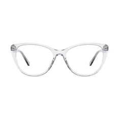 Cat-eye Transparent Gray/Green Eyeglasses