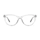 Cat-eye Transparent Gray/Green Eyeglasses
