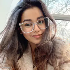 Cat-eye Transparent Blue Glasses