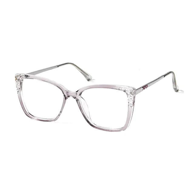 Cat-eye Transparent Purple Glasses