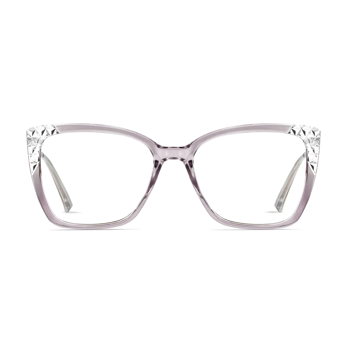 Cat-eye Transparent Purple Glasses