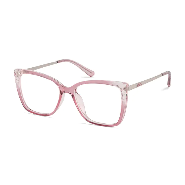Cat-eye Transparent Purple Glasses