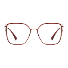 Square Red/Rose Gold Glasses