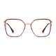 Square Red/Rose Gold Glasses