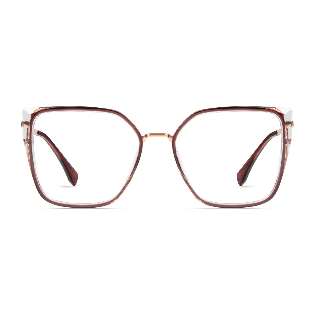 Square Wine/Rose Gold Glasses