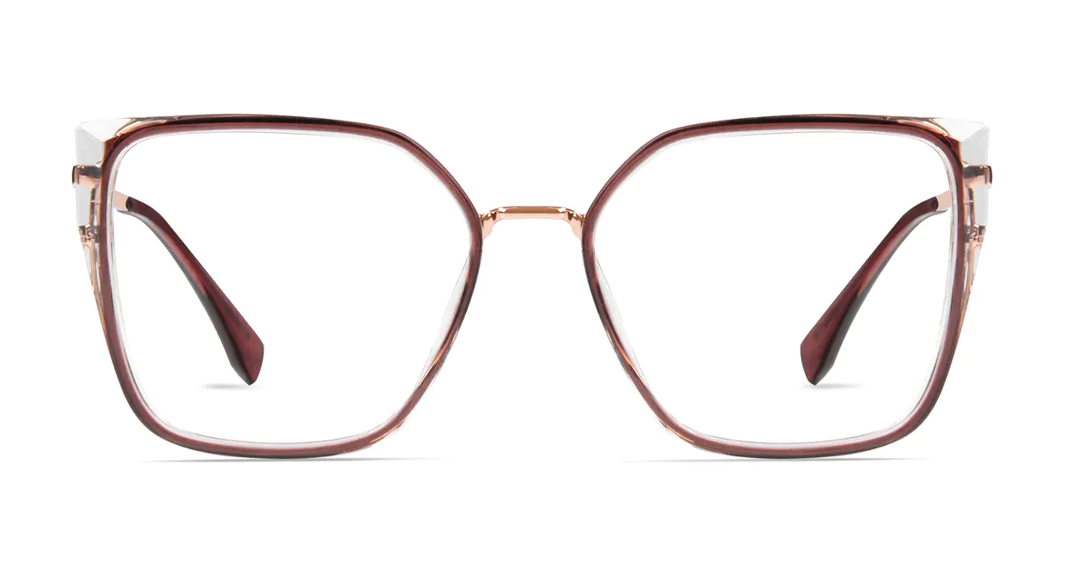 Square Wine/Rose Gold Glasses