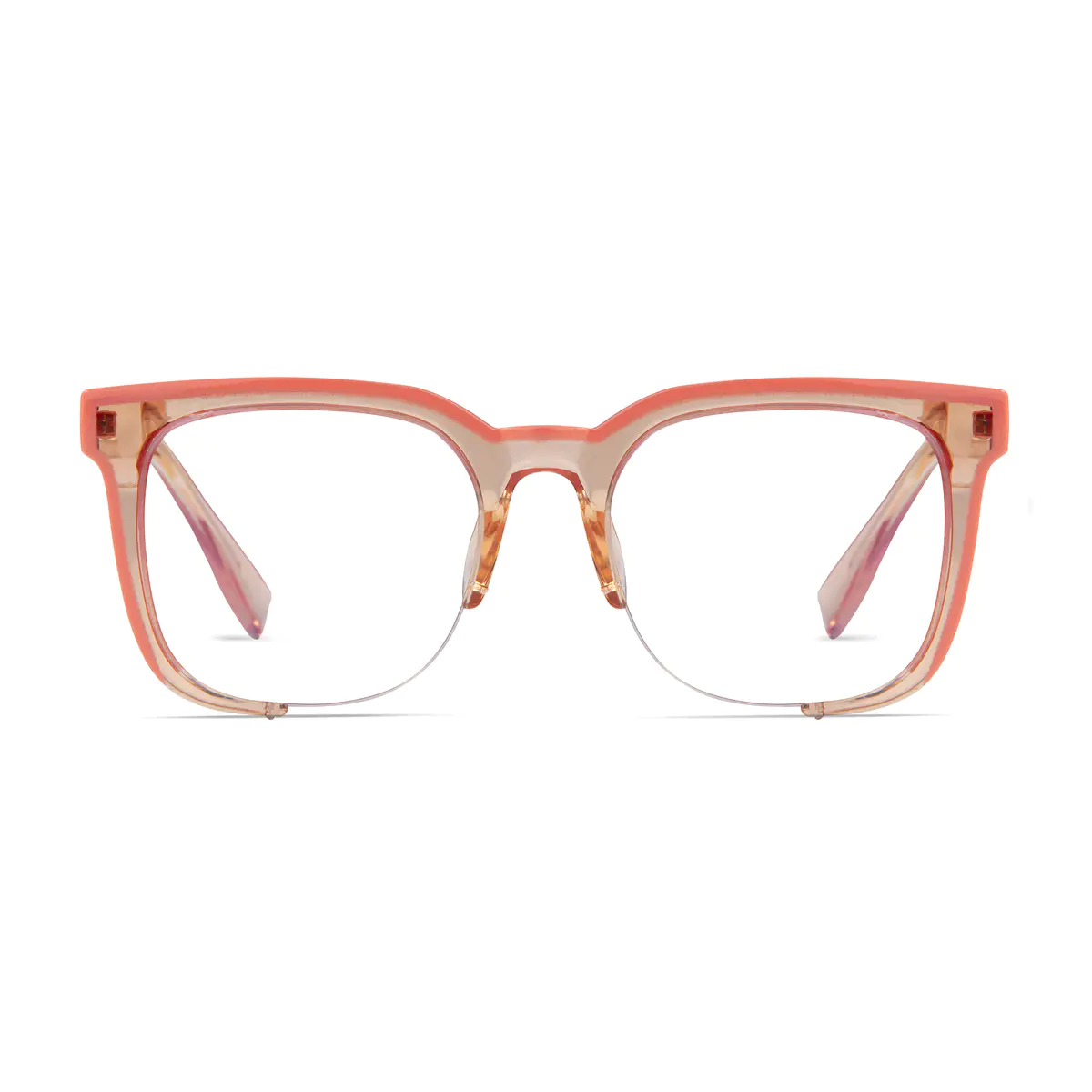Square Orange Eyeglasses