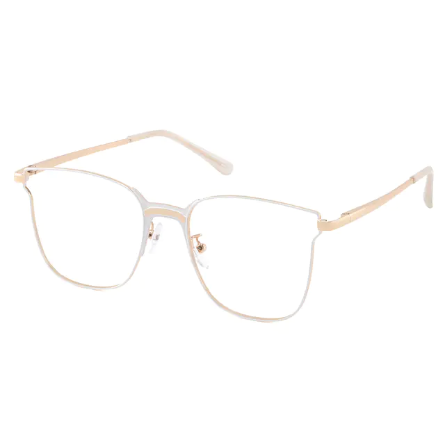 Cat-eye White Eyeglasses