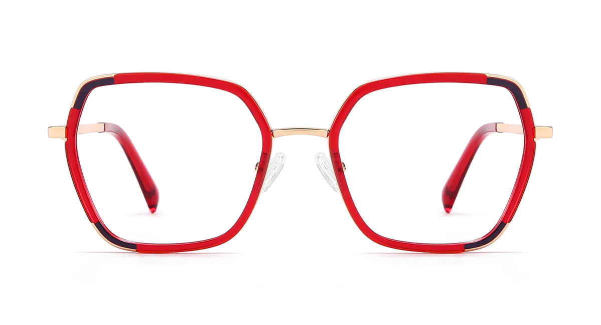 Geometric Red Eyeglasses