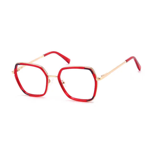 Geometric Red Eyeglasses