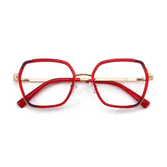 Geometric Red Eyeglasses