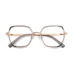 Geometric Transparent Gray Eyeglasses