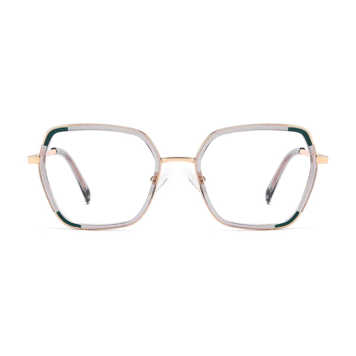 Geometric Transparent Gray Eyeglasses