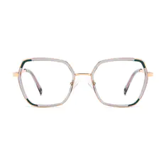 Geometric Transparent Gray Eyeglasses