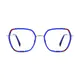 Geometric Transparent Blue Eyeglasses