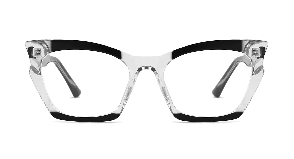 Cat-eye Black/Clear Eyeglasses
