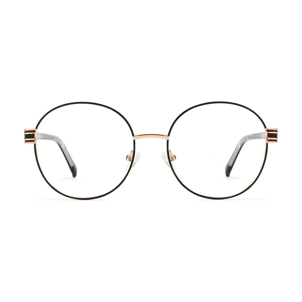 Round Black/Gold Eyeglasses