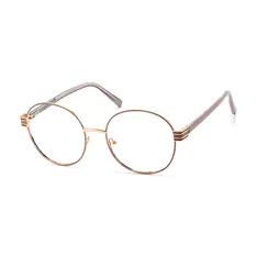 Round Gold/Brown Eyeglasses