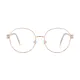Round White/Gold Eyeglasses