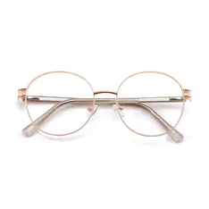 Round White/Gold Eyeglasses