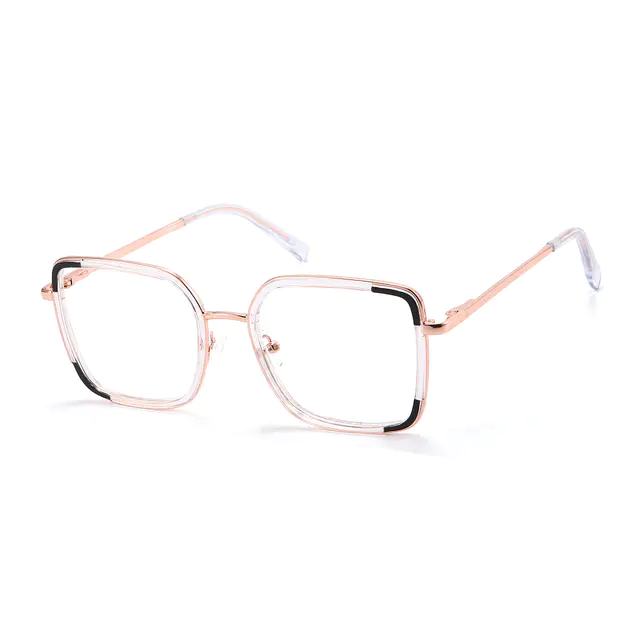 Square Clear/Gold Eyeglasses