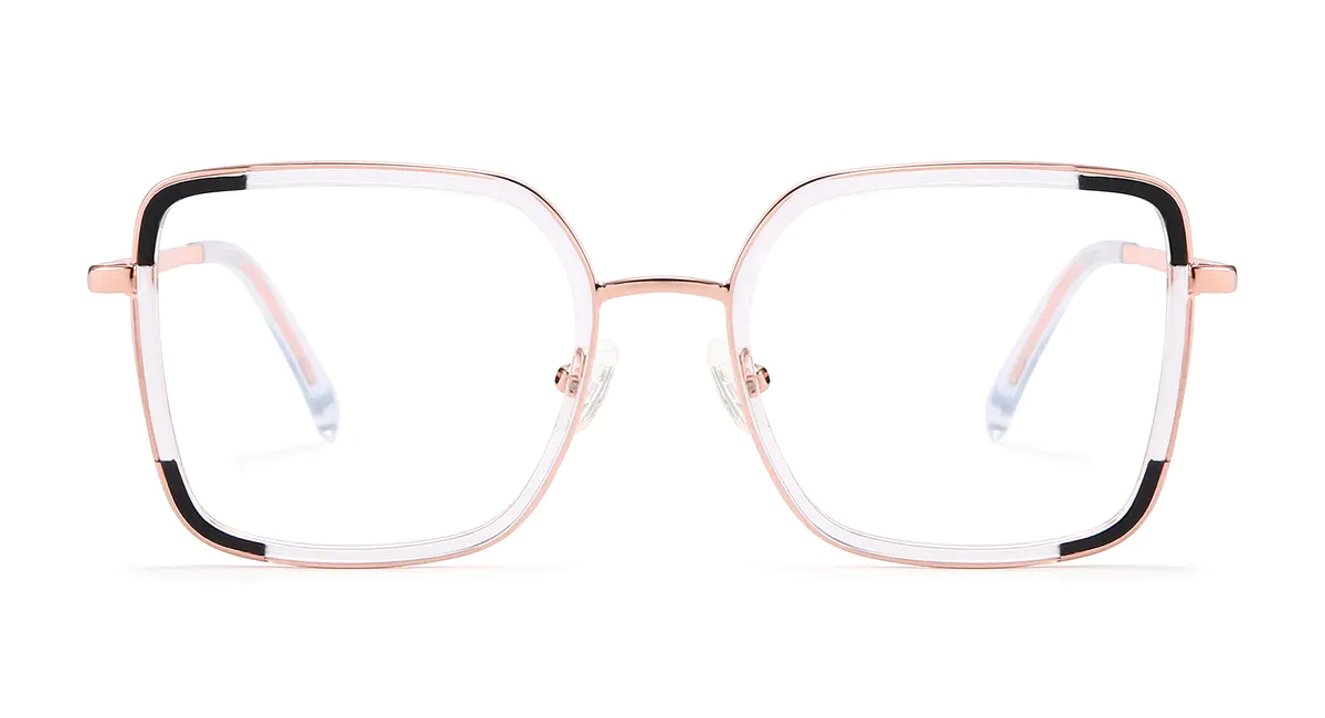 Square Clear/Gold Eyeglasses